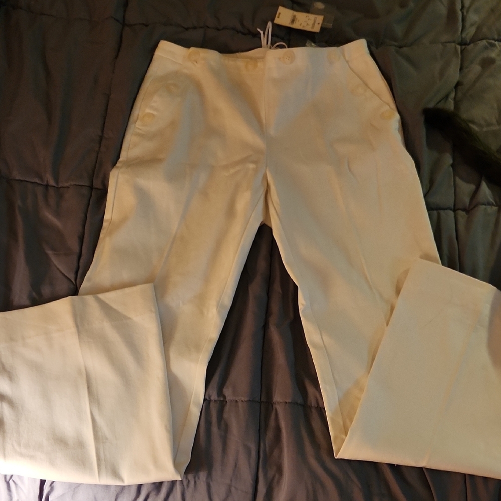 Express Stylish White Pants 3/4
